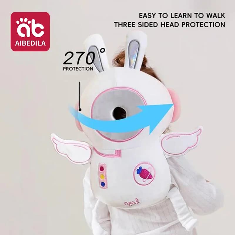 AIBEDILA Baby Head Protector Pillow 3-Sided Anti-Fall Back Safety Pad for Crawling Walking Toddlers Cute Animal Design