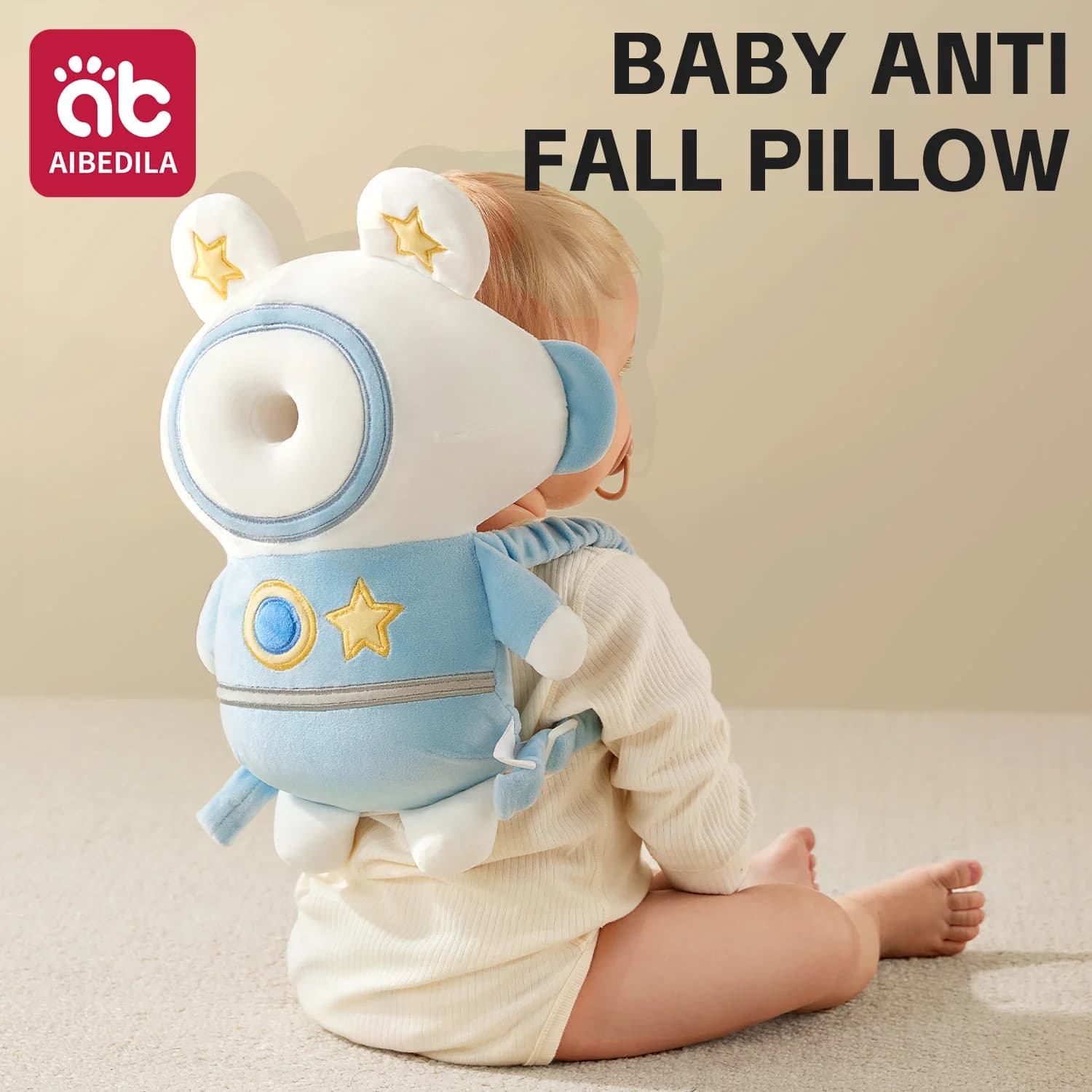 AIBEDILA Baby Head Protector Pillow 3-Sided Anti-Fall Back Safety Pad for Crawling Walking Toddlers Cute Animal Design