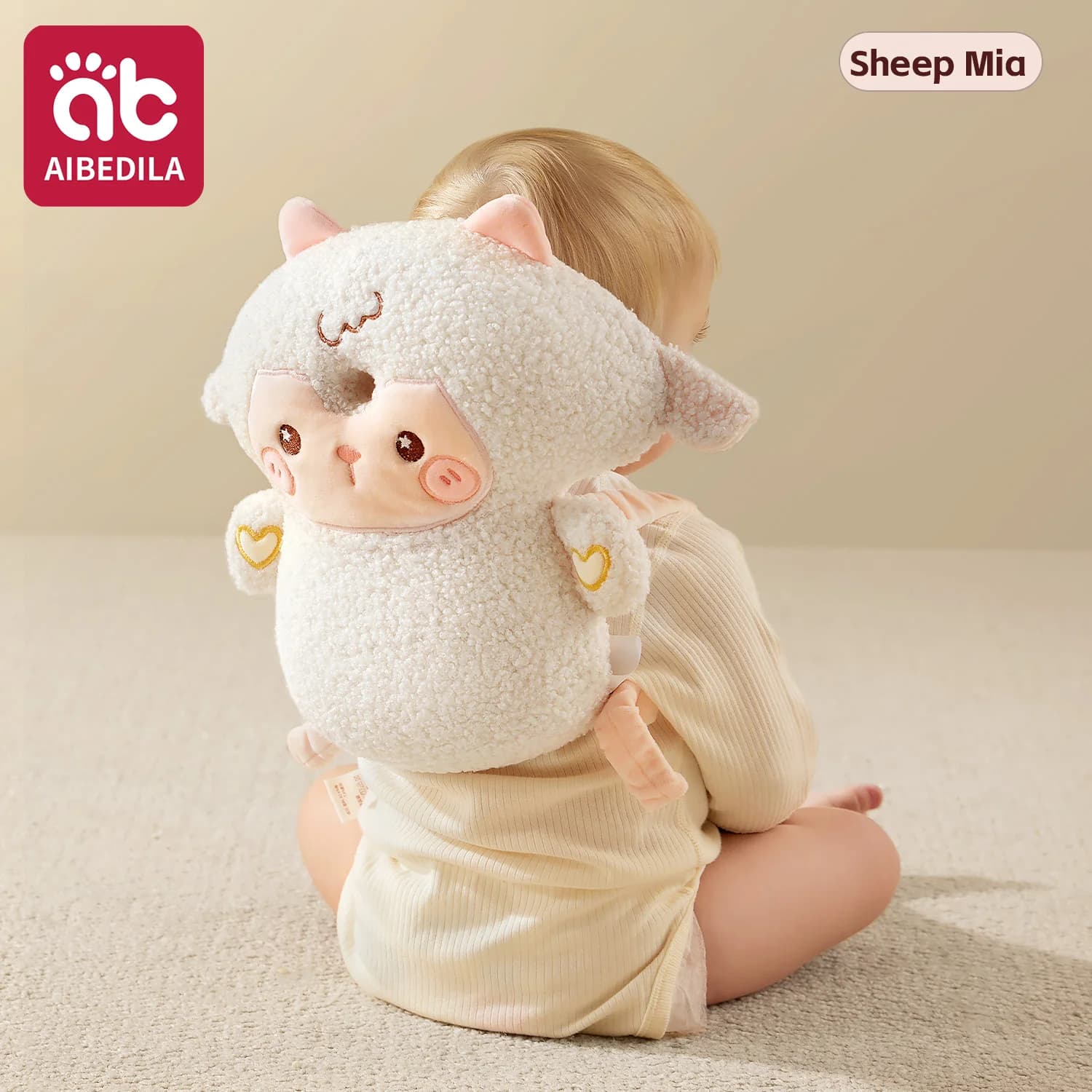 AIBEDILA Baby Head Protector Pillow 3-Sided Anti-Fall Back Safety Pad for Crawling Walking Toddlers Cute Animal Design