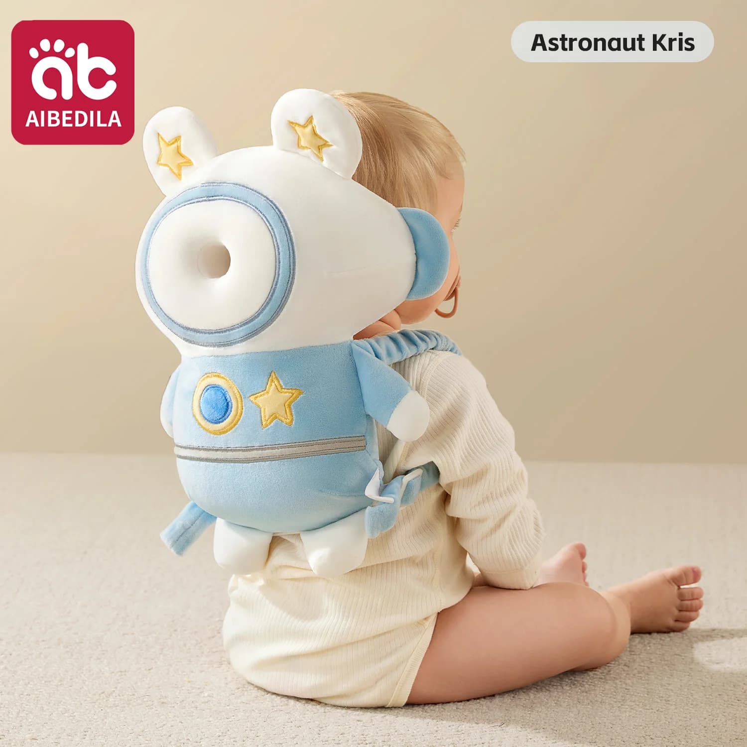 AIBEDILA Baby Head Protector Pillow 3-Sided Anti-Fall Back Safety Pad for Crawling Walking Toddlers Cute Animal Design